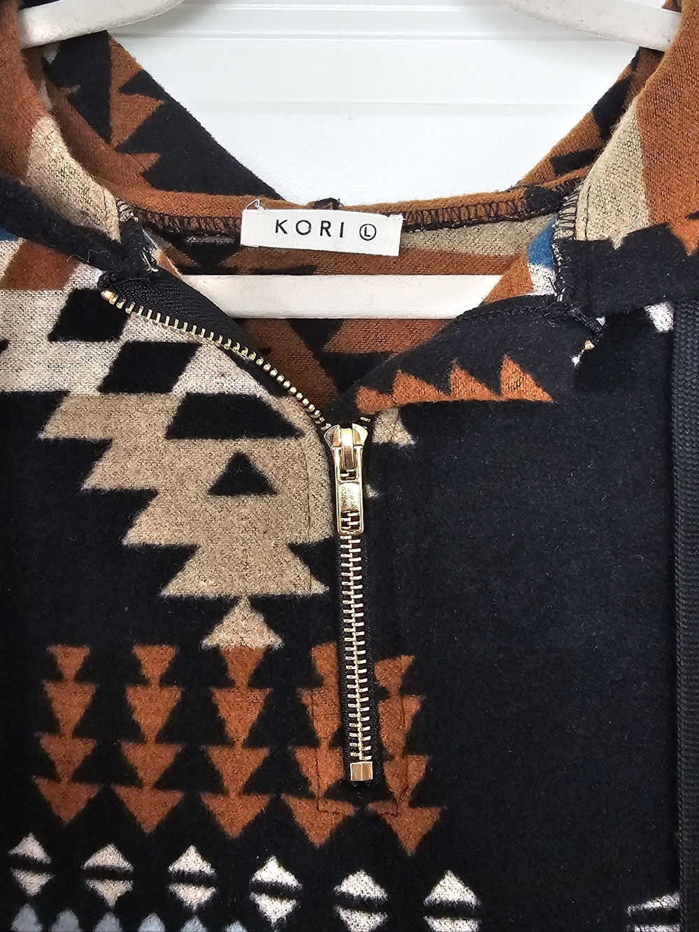 Kori Aztec Southwestern Hoodie Women L Pullover Tribal Print Boho Festival Jacke - Picture 3 of 8